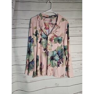 SOMA Cool Nights Mystical Blooms Rose Notch Collar Pajama Top Size XL